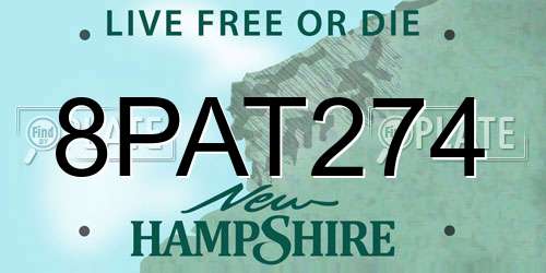 8PAT274 New Hampshire License Plate