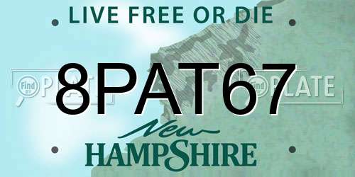8PAT67 New Hampshire License Plate