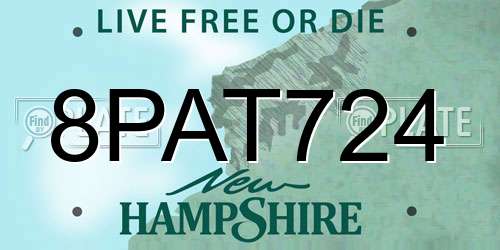 8PAT724 New Hampshire License Plate