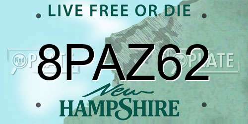 8PAZ62 New Hampshire License Plate