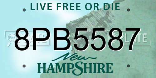 8PB5587 New Hampshire License Plate