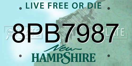 8PB7987 New Hampshire License Plate