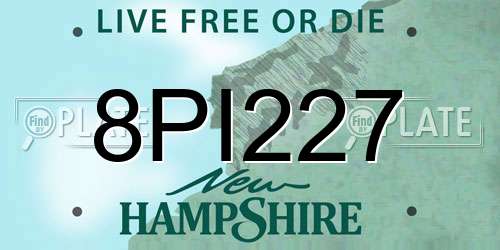 8PI227 New Hampshire License Plate