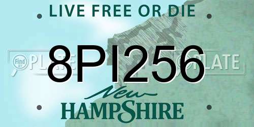 8PI256 New Hampshire License Plate