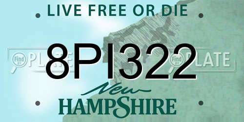 8PI322 New Hampshire License Plate