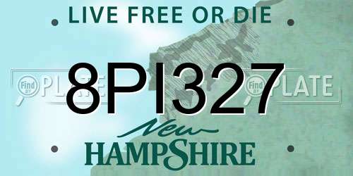 8PI327 New Hampshire License Plate