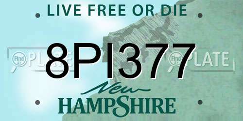 8PI377 New Hampshire License Plate