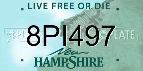 8PI497 New Hampshire License Plate