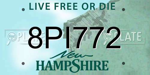 8PI772 New Hampshire License Plate