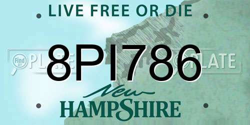 8PI786 New Hampshire License Plate