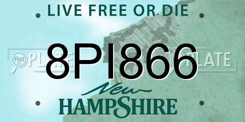 8PI866 New Hampshire License Plate