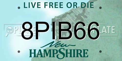 8PIB66 New Hampshire License Plate