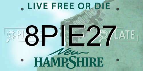 8PIE27 New Hampshire License Plate