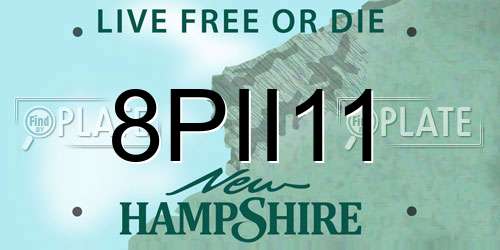 8PII11 New Hampshire License Plate