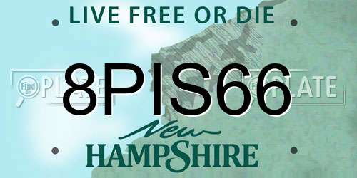 8PIS66 New Hampshire License Plate