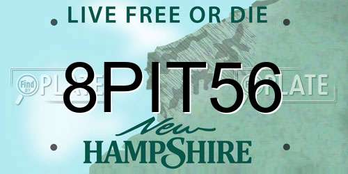 8PIT56 New Hampshire License Plate
