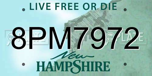 8PM7972 New Hampshire License Plate