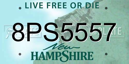 8PS5557 New Hampshire License Plate