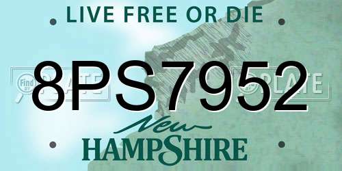 8PS7952 New Hampshire License Plate