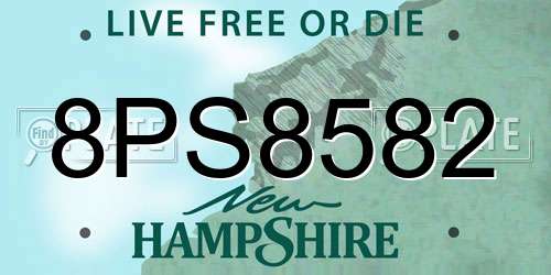 8PS8582 New Hampshire License Plate