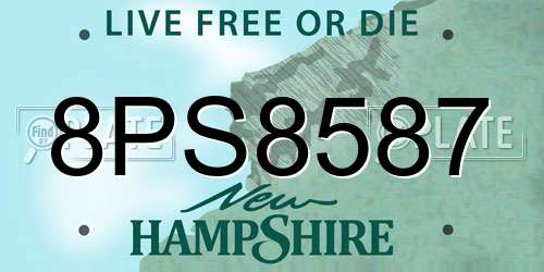 8PS8587 New Hampshire License Plate