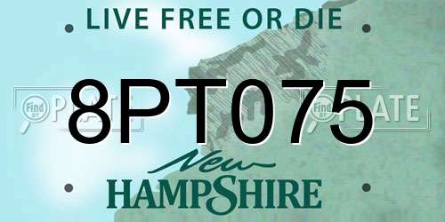 8PT075 New Hampshire License Plate