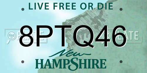 8PTQ46 New Hampshire License Plate