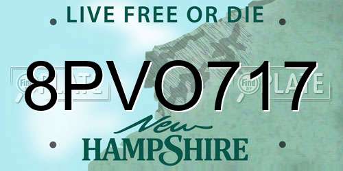 8PVO717 New Hampshire License Plate