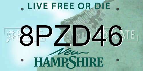 8PZD46 New Hampshire License Plate