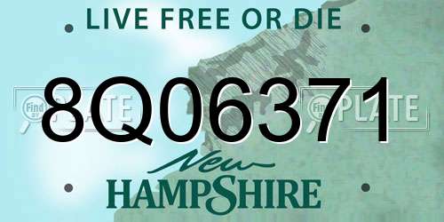 8Q06371 New Hampshire License Plate