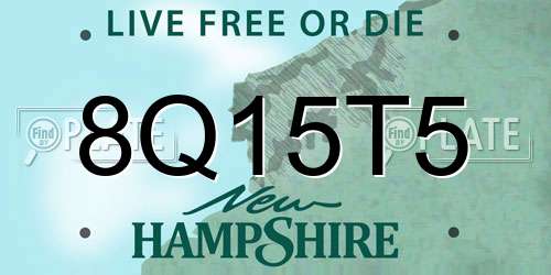 8Q15T5 New Hampshire License Plate