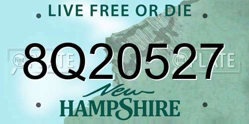 8Q20527 New Hampshire License Plate