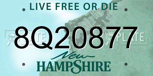 8Q20877 New Hampshire License Plate
