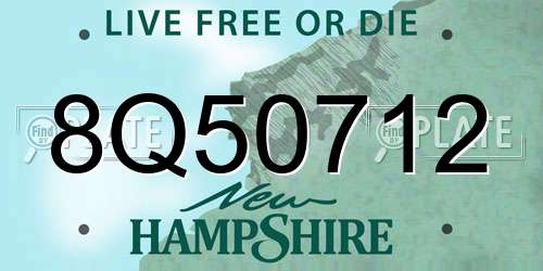 8Q50712 New Hampshire License Plate