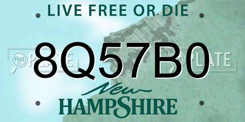 8Q57B0 New Hampshire License Plate