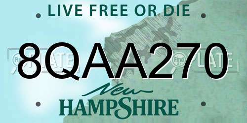 8QAA270 New Hampshire License Plate