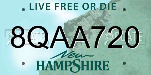 8QAA720 New Hampshire License Plate