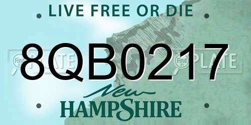 8QB0217 New Hampshire License Plate