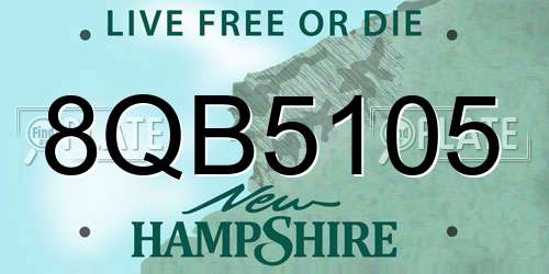 8QB5105 New Hampshire License Plate