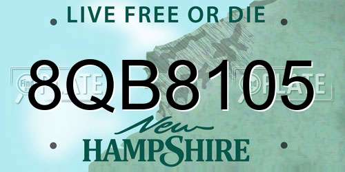 8QB8105 New Hampshire License Plate