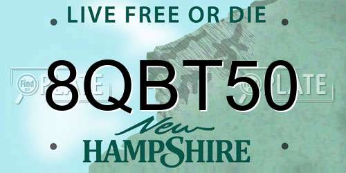 8QBT50 New Hampshire License Plate