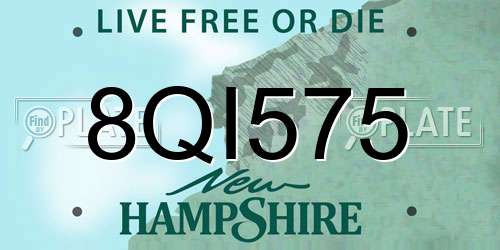 8QI575 New Hampshire License Plate