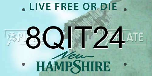 8QIT24 New Hampshire License Plate