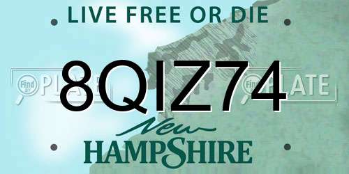 8QIZ74 New Hampshire License Plate