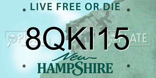 8QKI15 New Hampshire License Plate
