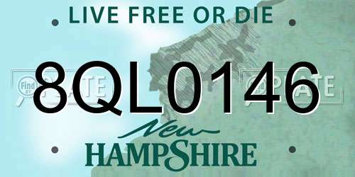 8QL0146 New Hampshire License Plate