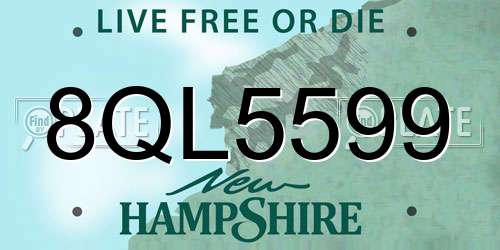 8QL5599 New Hampshire License Plate