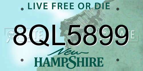 8QL5899 New Hampshire License Plate