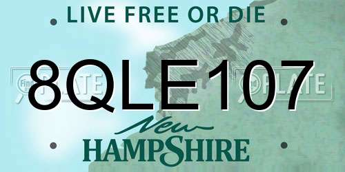 8QLE107 New Hampshire License Plate