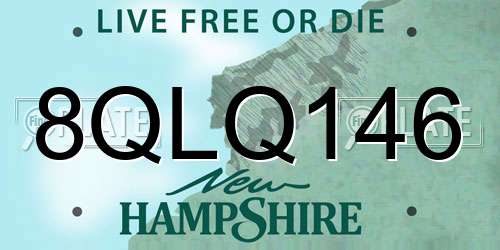 8QLQ146 New Hampshire License Plate